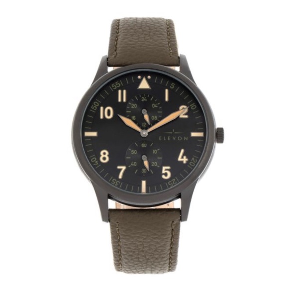 Other - 🆕ELEVON  Men's Turbine Genuine Leather Black Dial
